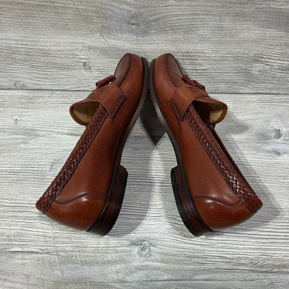 Allen Edmonds Maxfield Shoes Mens Size 11.5D Brown Leather Tassel Loafer Slip On